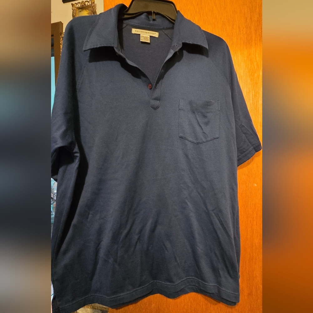 Knightbridge Classic Dark Navy Polo Shirt SzL Like New - Picture 1 of 6